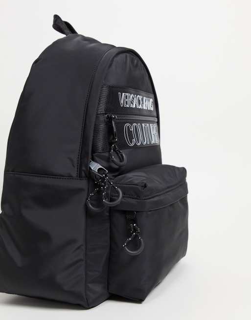 Versace Jeans Couture logo backpack in black