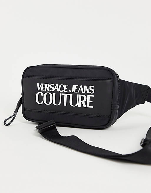 Versace Jeans Couture logo bumbag in black | ASOS