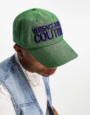 Versace Jeans Couture logo cap in green - ASOS Price Checker