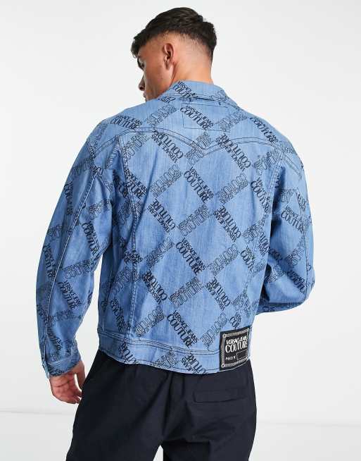 Versace Jeans Couture logo denim jacket in blue ASOS