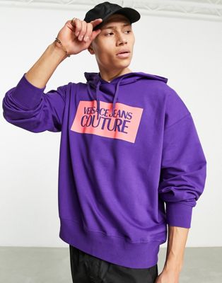 Versace Jeans Couture logo hoodie in purple