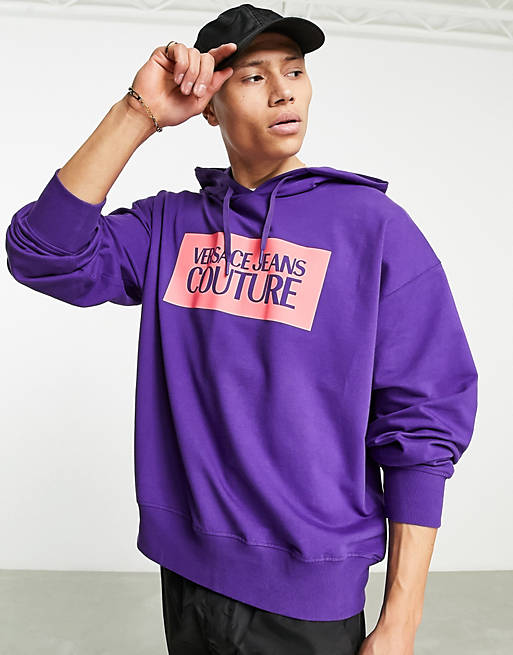 Hoodie aus Bio-Baumwolle Violett | CamaragrancanariaShops | Versace Jeans  Couture logo hoodie in purple