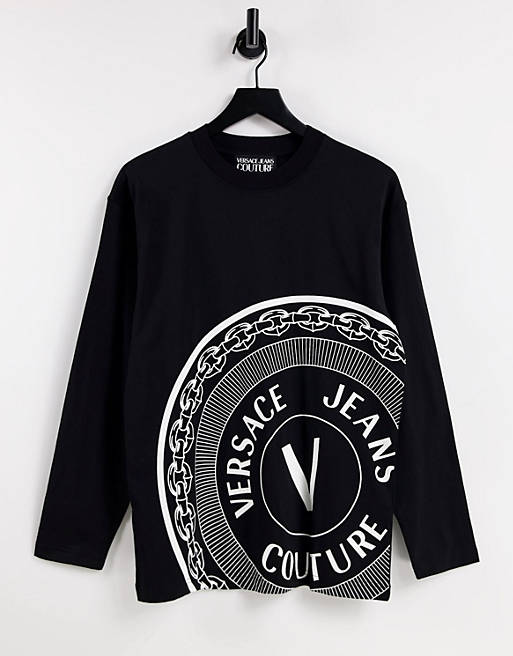 Versace Jeans Couture logo oversized backprint t-shirt in black
