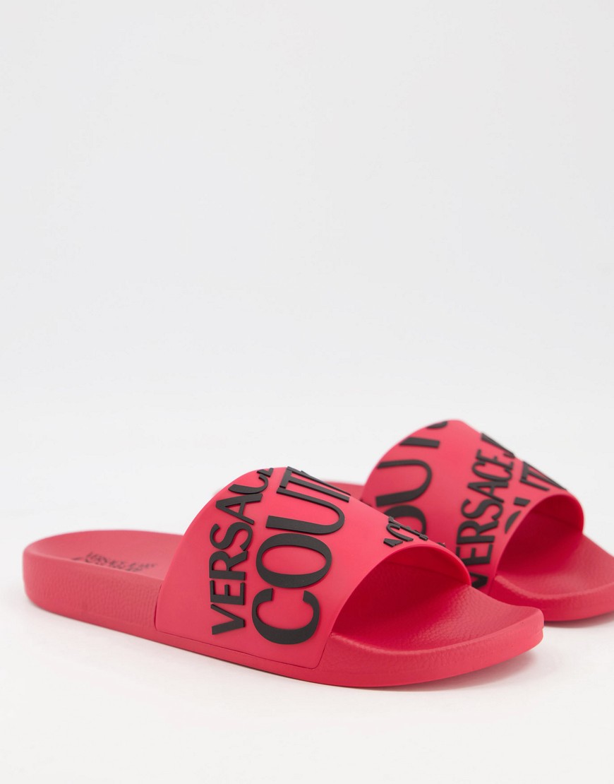 Versace Jeans Couture logo sliders in red
