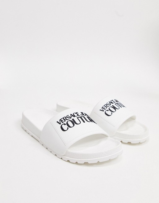 Versace Jeans Couture logo sliders in white