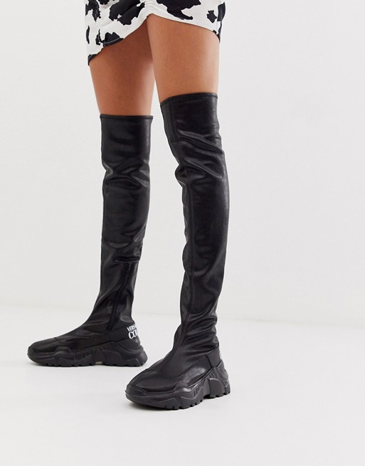 Versace Jeans Couture logo sock boots