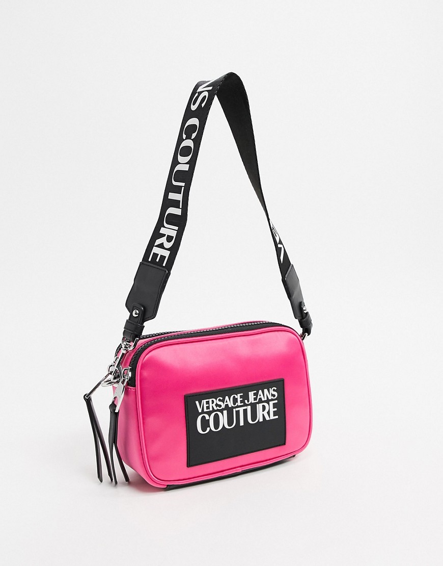 Versace Jeans Couture logo strap nylon crossbody-Pink