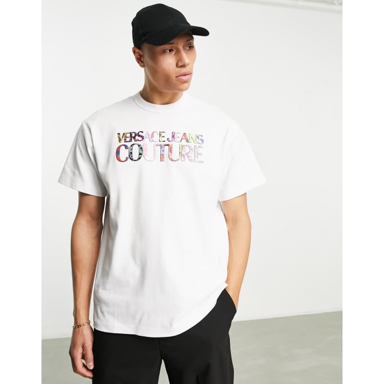 Versace Jeans Couture logo t-shirt in white | ASOS