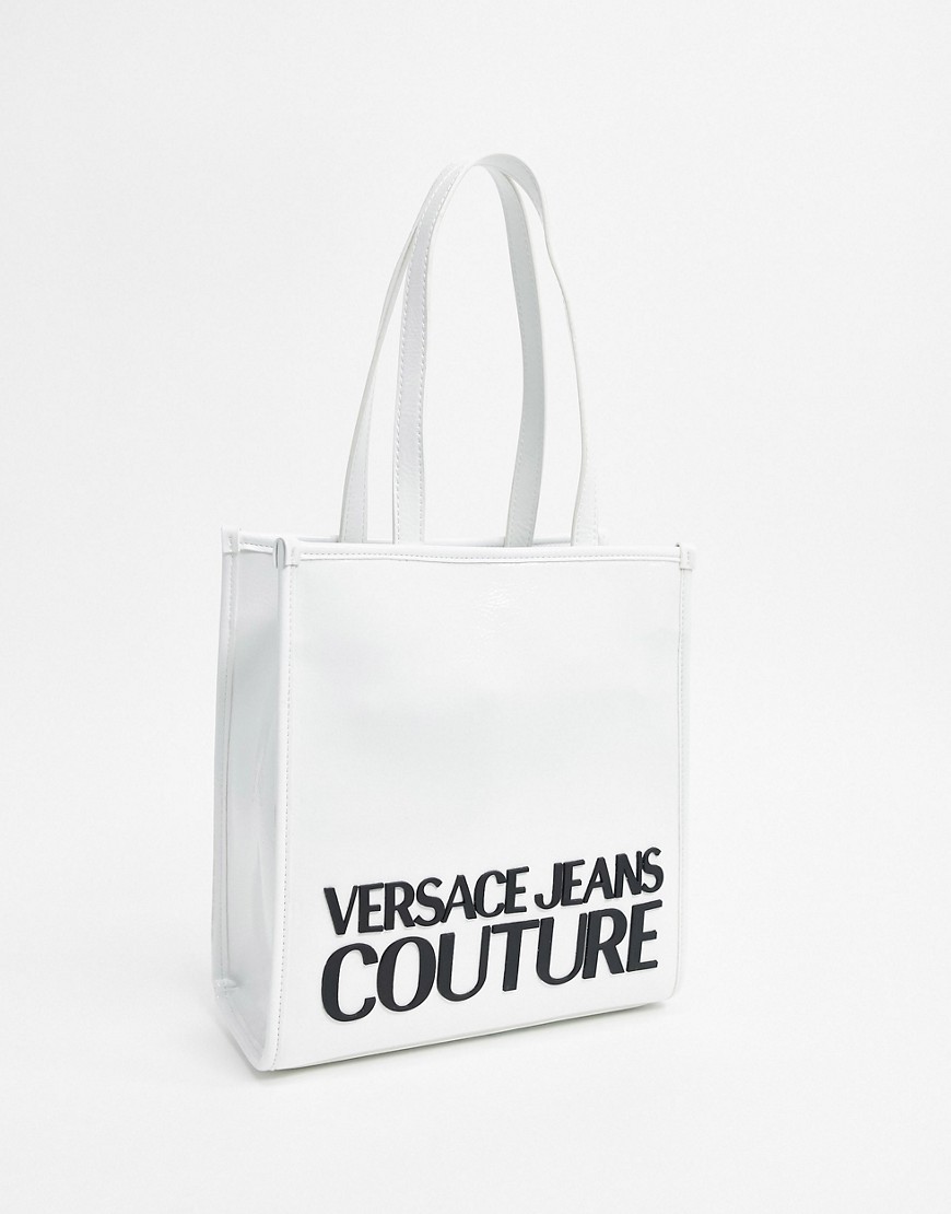Versace Jeans Couture - Maxi borsa con logo-Bianco