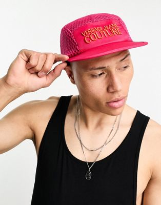 Versace Jeans Couture mesh surf cap in pink  - ASOS Price Checker
