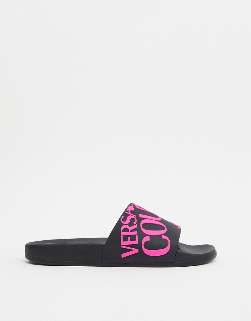 Versace Jeans Couture neon logo slider-Black