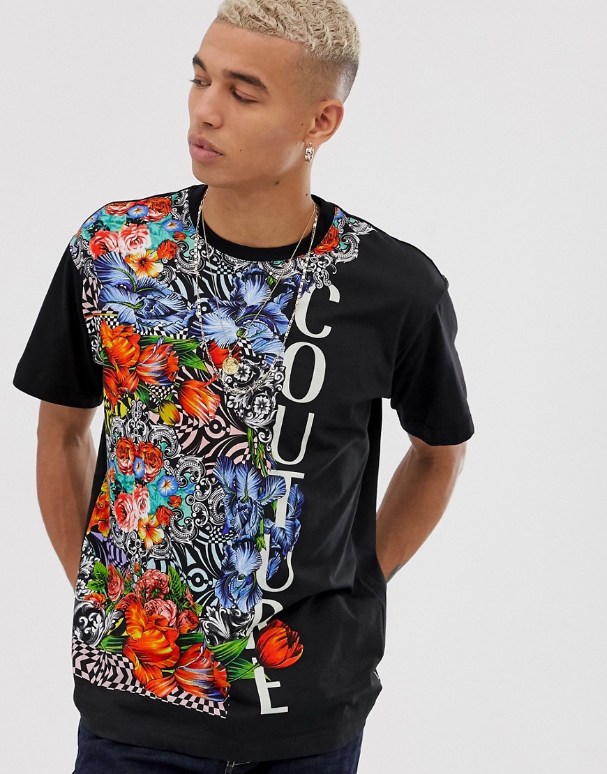 Versace Jeans Couture oversized t-shirt with floral print-Multi