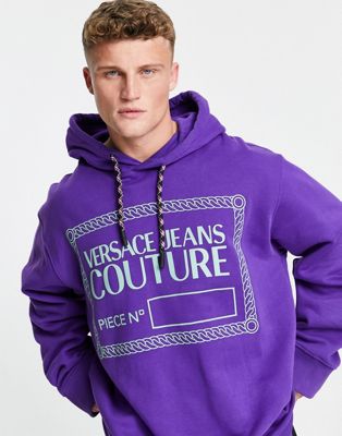Versace Jeans Couture piece logo oversized hoodie in purple