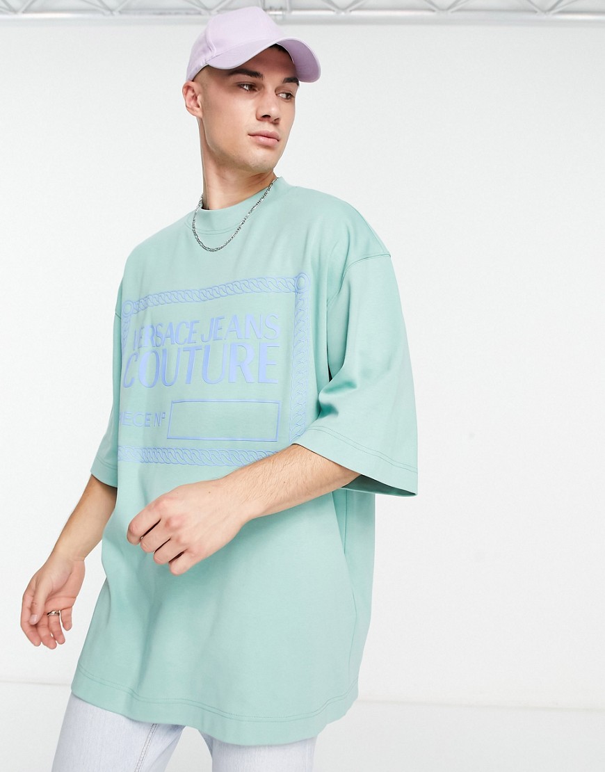versace jeans couture piece oversized t-shirt in green