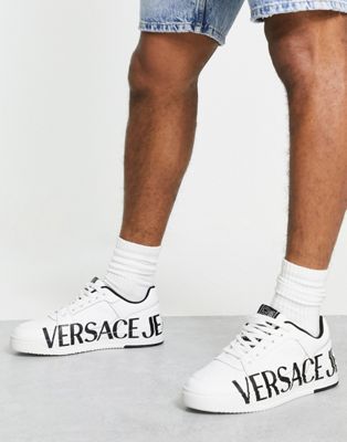 Versace Jeans Couture print court trainers in white