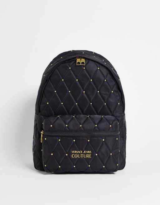 Versace Jeans Couture quilted backpack in black ASOS