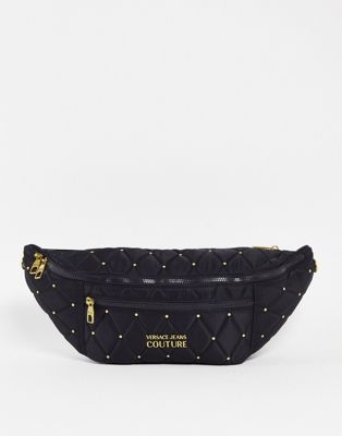 Versace Jeans Couture quilted cross bum bag in black