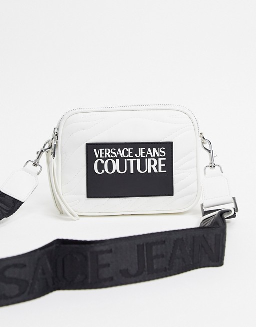 Versace Jeans Couture quilted detail crossbody bag in white