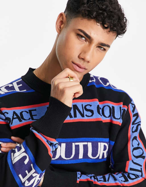 VERSACE JEANS COUTURE, Black Men's Sweater