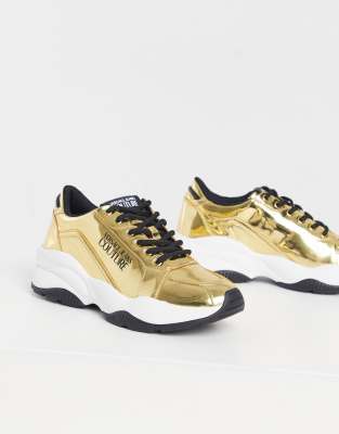 goldene versace schuhe