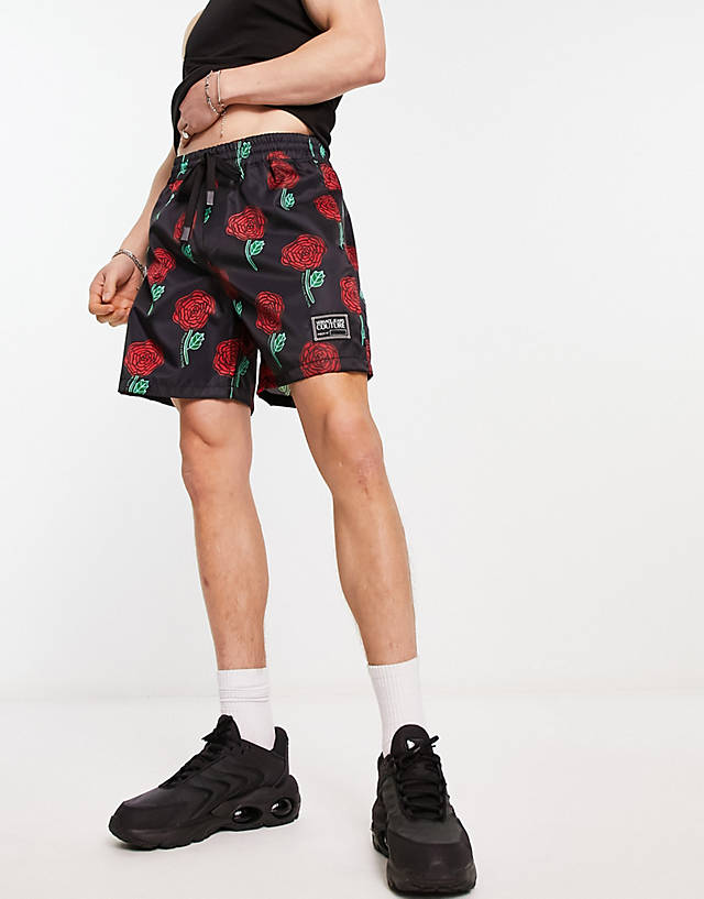 Versace Jeans Couture - roses shorts in black