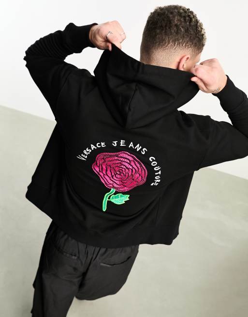 Versace Jeans Couture roses sweatshirt in black ASOS