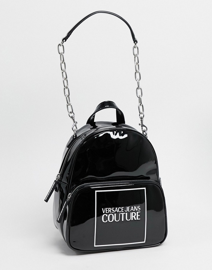 Versace Jeans Couture - Rugzak met hoogglanzend logo-Zwart