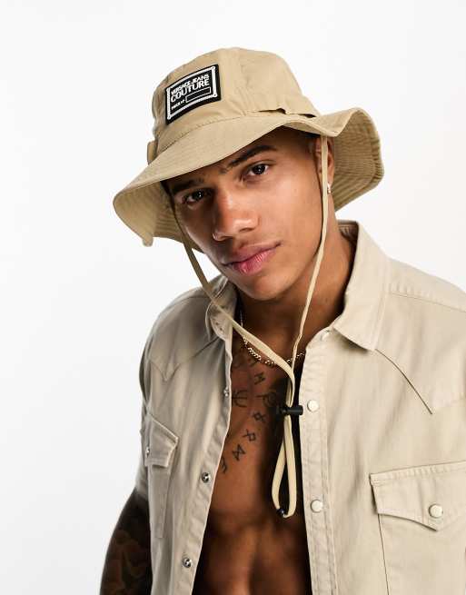 Versace Jeans Couture safari bucket hat in beige 