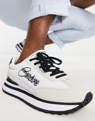 Versace Jeans Couture script running trainers in white
