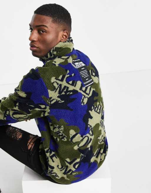 Versace Jeans Couture sherpa camo jacket in multi