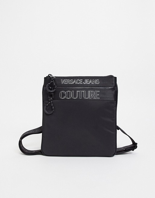 Versace Jeans Couture simple logo side bag in black