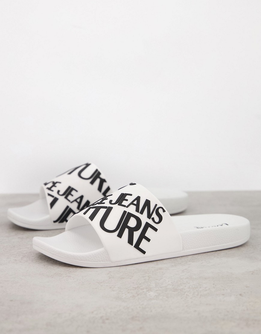 Versace Jeans - Couture - Slippers met logo in wit