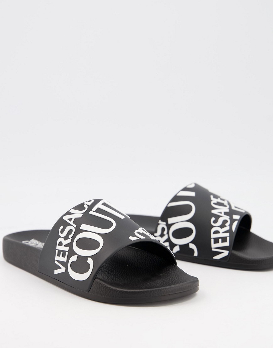 Versace Jeans - Couture - Slippers met logo in zwart