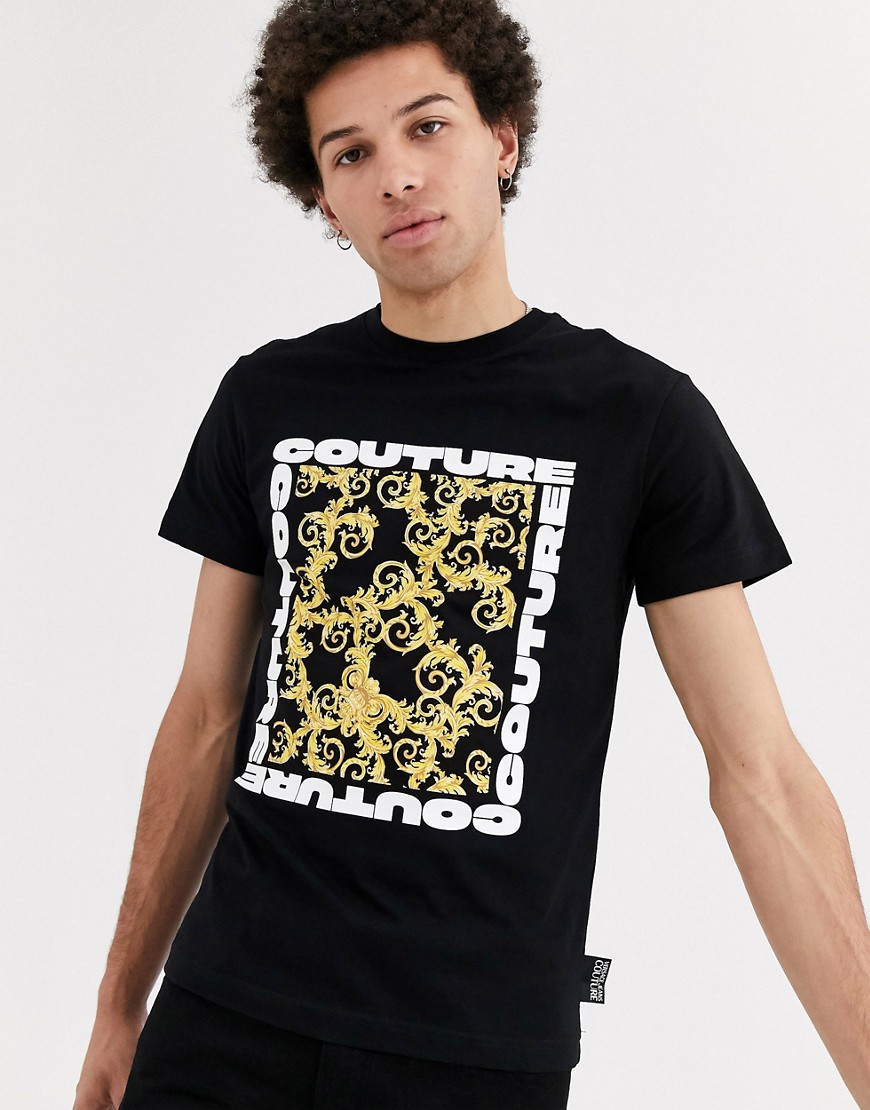 Versace Jeans Couture - sort t-shirt med barokprint