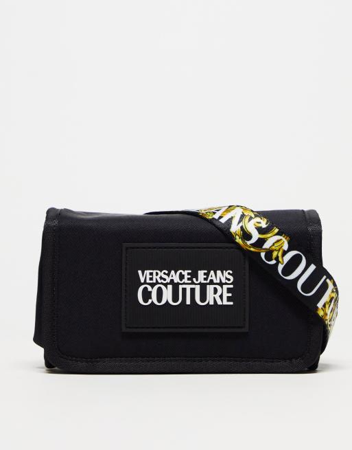 Versace Jeans Couture - Sort vævet bæltetaske med print
