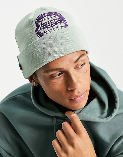 Versace Jeans Couture space patch beanie in green