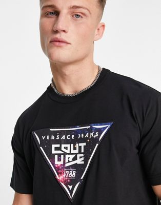 Versace Jeans Couture space patch t-shirt in black