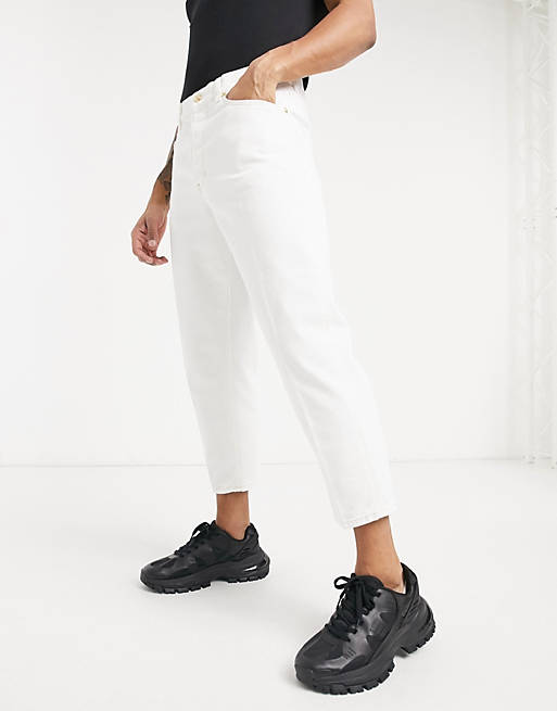 Versace Jeans Couture straight leg trousers in white | ASOS