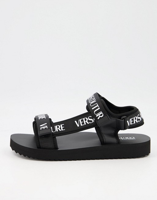 Versace Jeans Couture strapped sandals in black