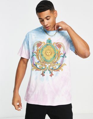 Versace Jeans Couture sun baroque tie dye t-shirt in multi