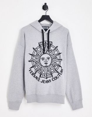 Versace Jeans Couture sun embroidered hoodie in grey