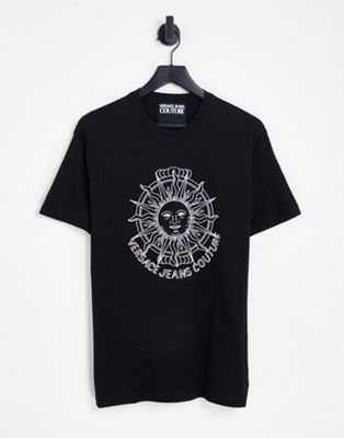 Versace Jeans Couture sun embroidered t-shirt in black
