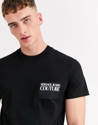 Versace Jeans Couture – Svart t-shirt med logga på bröstet