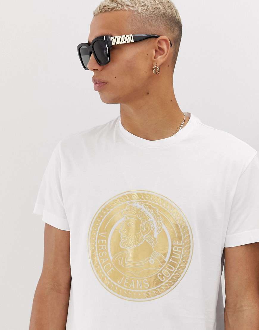 Versace Jeans Couture t-shirt in white with gold logo
