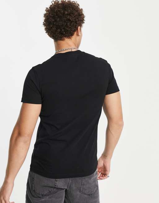 Versace Jeans Couture - T-shirt nera con logo oro, 4 di 4