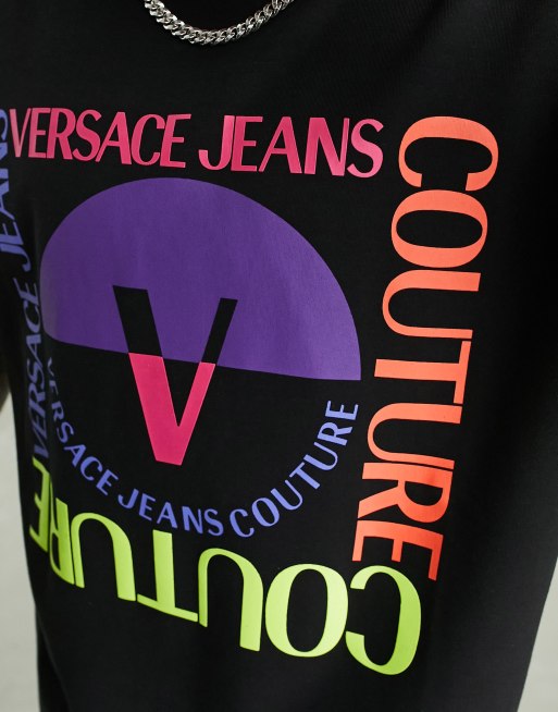 Versace Jeans Couture - T-shirt oversize avec emblème V carré - Noir, 4 de 4