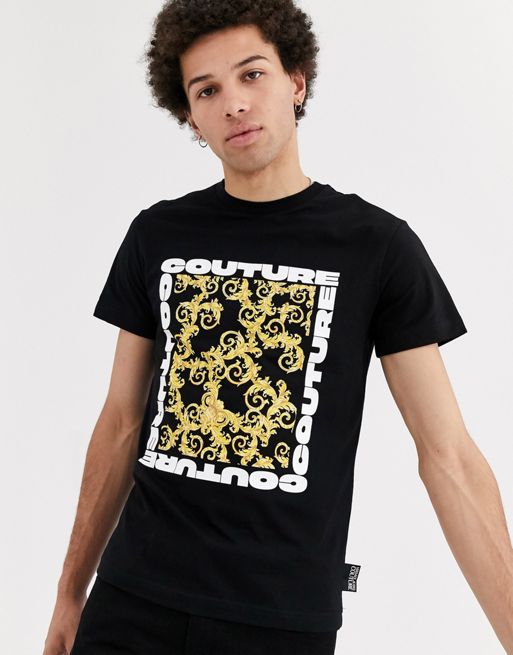 Versace Jeans Couture t-shirt with baroque print in black | ASOS
