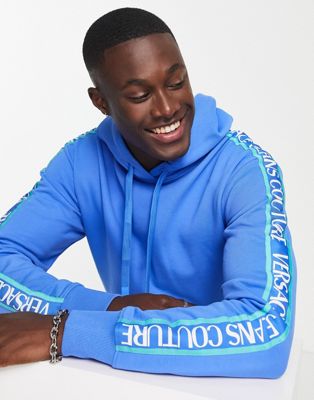 Versace Jeans Couture taping hoodie in blue