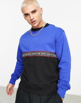 Versace Jeans Couture taping sweatshirt in blue