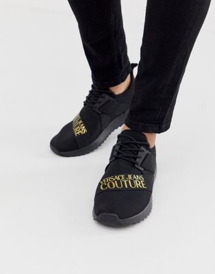 versace black and gold trainers